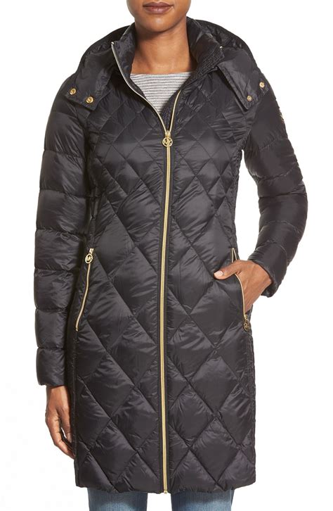 michael kors packable down jacket diamond quilted|Michael Kors lightweight down jacket.